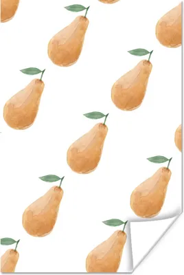Produktbild von MuchoWow® Poster Birnen - Aquarell - Schablonen 120x180 cm - Kunstposter