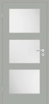 Produktbild von Pertura Zimmertür Mila 02 edelgrau lackiert 86x198,5 cm Links mit Lichtausschnitt HM (ohne Glas)