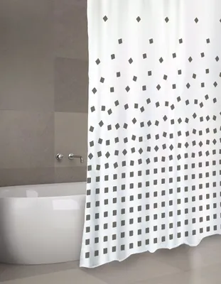 Obrázek produktu pro MSV Textilní sprchový závěs proti plísním - Antibakteriální s 12 kroužky - Polyester, "Thika" Grey 180x200cm - Vyrobeno ve Španělsku