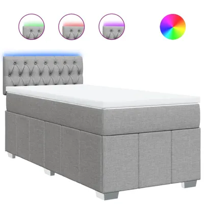 Produktbild von vidaXL Boxspringbett mit Matratze Hellgrau 90x190 cm Stoff