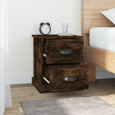 Image de vidaXL Table de nuit chêne fumé 39x39x47,5 cm Bois composite