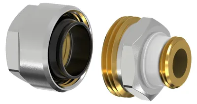 Image de Adaptateur Simplex pour tuyau noir PLUS DVGW avec filetage mâle 1", pour tuyau noir 1", F13081