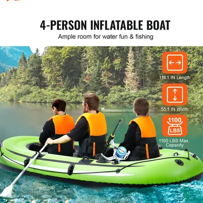 Immagine prodotto di Gommone - Canoa gonfiabile - Barca - Kayak - 4 persone - Portatile - Barca da pesca gonfiabile