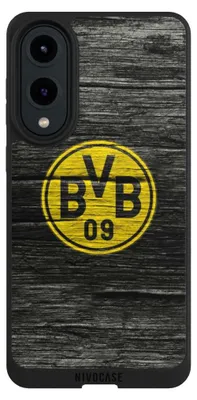Produktbild von NIVOCASE Handyhülle für Samsung Galaxy S25 Edge Hülle NIVOpure Case Schwarz BVB Borussia Dortmund Holzoptik