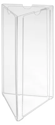 Produktbild von Dreiseitiger Tischaufsteller 99x210mm Hochformat aus Acrylglas transparent Menükartenhalter Tischkartenhalter