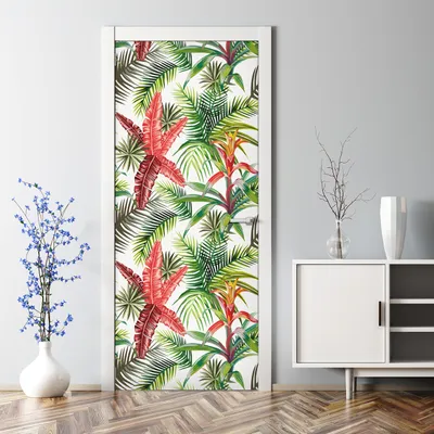 Produktbild von Dekorative Türaufkleber selbstklebend Klebefolie Aufkleber Tropischer Dschungel 77 x 200 cm