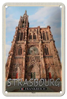 Produktbild von Blechschild Reise 12x18cm Strasbourg Frankreich Münster Dekoration