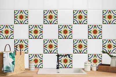 Produktbild von 24 Stück Laminierter Aufkleber Küchen Wandfliesen Fliesenaufkleber Ländliches Klima 20 x 20 cm