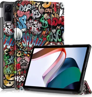 Produktbild von Xiaomi Redmi Pad SE (11 inch) Hülle - Tri-Fold Ständer Klapphülle mit Schlaf/Wach-Funktion - Graffiti