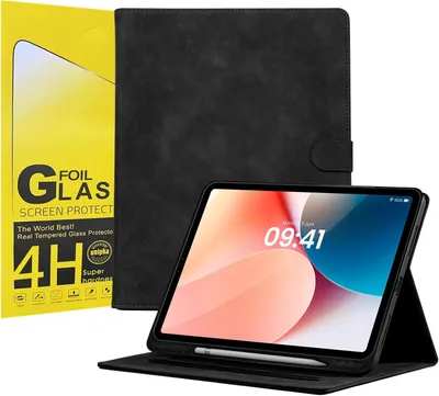 Produktbild von LBH Tablet Schutzhülle + 2x 4H Displayfolie für Apple iPad Pro 6. Gen 12.9 Zoll Cover Case Schutz Tablet Farbe: Schwarz