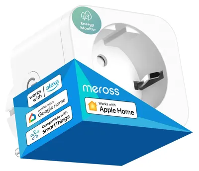 Produktbild von Meross WLAN Steckdose 16A Smart Plug mit Strommessung, HomeKit, Alexa, Google