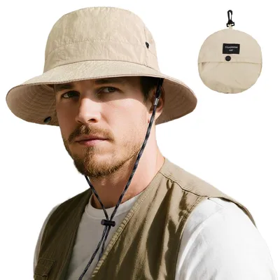 Productafbeelding van Sonnenhoed, geschikt voor heren en dames, waterdicht, opvouwbaar, kleur: kaki, maat: 56-60 cm