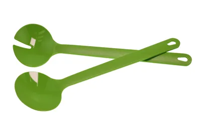 Produktbild von Fackelmann Salatbesteck TROPICAL, Salatgabel und -löffel aus Kunststoff, Vorlegebesteck mit ergonomisch geformtem Griff (Farbe: Grün)