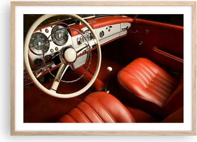 Produktbild von Gerahmtes Poster - Rahmen in heller Eiche - Auto Innenraum Klassisch - 70x50 cm - Wand Bild - Wanddeko - Wandbilder - Wandposter - Bilderrahmen - Bilder - Kunstdruck - Wandbild - P2NAA70x50-0149