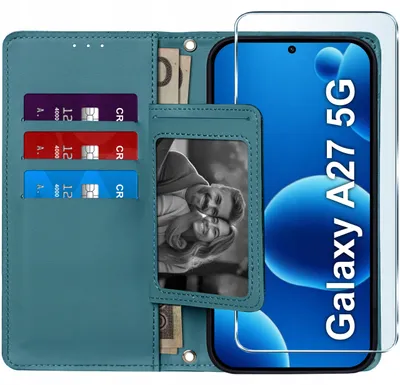 Zdjęcie produktu dla ETUI z klapką do Samsung A27 5G Zamykane Magnetyczne + SZKŁO 9H