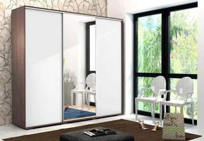 Produktbild von Geräumiger dreitüriger Kleiderschrank 278 cm LEONARDO – schoko/weiß