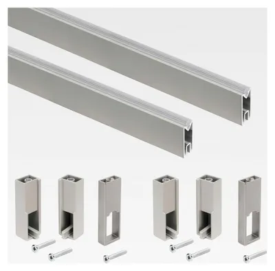 Produktbild von Schrankstangen-Set, 1,15 m, Steinfarbe, Aluminium und Kunststoff, 2 Stück