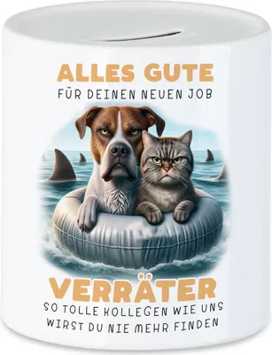 Produktbild von Alles Gute für deinen neuen Job Verräter Spardose - Lustiges Abschiedsgeschenk