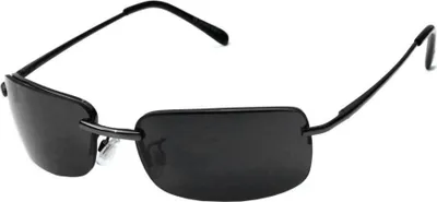 Produktbild von Schmale Sonnenbrille Rechteckig Herren Damen Rahmenlose Gläser Matrix-Schwarz Edelstahl Brille Festivalbrille Federgelen