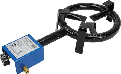 Produktbild von Eversmoke Gasbrenner Maxi für Räucheröfen, 5500 Watt, 43x20,5x9cm (LxBxH), 245g/h, mit Hitzeschutzblech, großflächiger Flammenverteilung, Anschlusschlauch & 50mbar Druckminderer, für Propan/Butan, dt. Anleitung