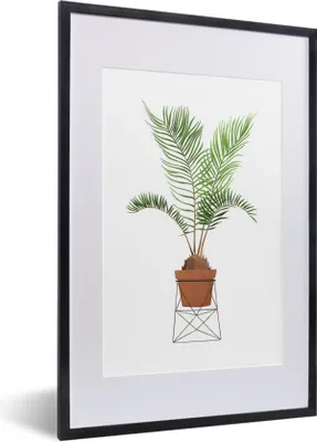 Produktbild von MuchoWow® MuchoWow® Gerahmtes Poster Pflanzen - Palme - Blumentopf 40x60 cm - Poster mit zchwarzem Bilderrahmen - Poster in Rahmen