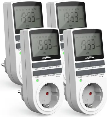 Immagine prodotto di ANSMANN 4x timer settimanale digitale, display LCD 3680W, 10 tempi di commutazione