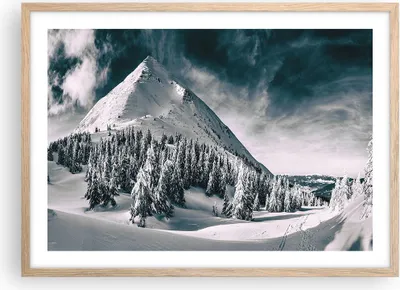 Produktbild von Gerahmtes Poster - Rahmen in heller Eiche - Dunkel Himmel Berg - 70x50 cm - Wand Bild - Wanddeko - Wandbilder - Kunstposter - Wandposter - Bilderrahmen - Bilder - Kunstdruck - P2NAA70x50-4459