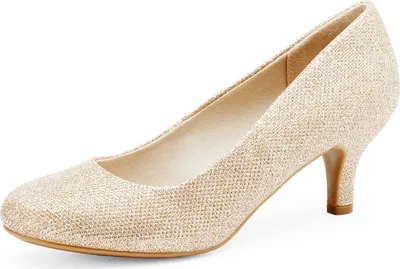 Produktbild von DREAM PAIRS Damen Klassische Pumps mit Stiletto und Spitzen zulaufenden Absätze Hochzeit Arbeitschuhe,Size 38,Gold,LUVLY