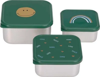 Produktbild von 3-teiliger Kindersnackbox aus Edelstahl, 3-teilige Snackbox aus Edelstahl