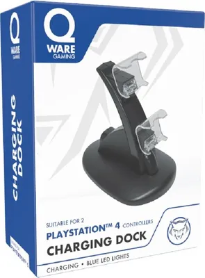 Image de Station de charge Qware compatible avec la PlayStation 4 - Chargement simultané de 2 manettes
