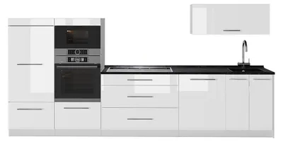Imagen del producto de Mueble de cocina Vicco Fame-Line Blanco alto brillo/Blanco 340 cm, ET Antracita, Model 64542