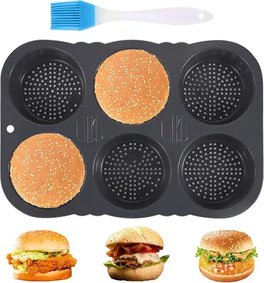 Produktbild von Silikonbackform für perfekte runde Burgerbrötchen und mehr