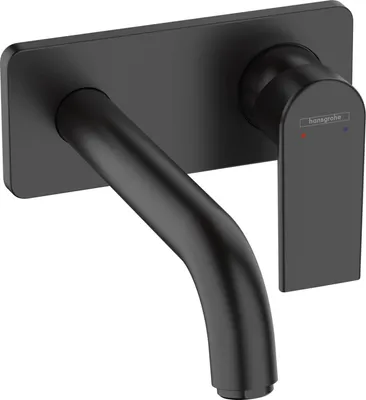 Obrázek produktu pro Nástěnná umyvadlová baterie HANSGROHE Vernis Shape, černá, matná, výčnělek baterie: 21,9 cm