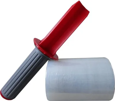 Produktbild von 2 Rollen Mini Stretchfolie 100mm x 150m 20my + Abroller