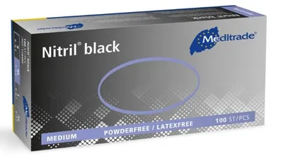 Zdjęcie produktu dla Meditrade Nitril, Czarny, L, 100 szt., Lateks