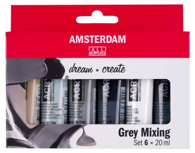 Immagine prodotto di Royal Talens 17820505 ROYAL TALENS Vernice acrilica grigio AMSTERDAM set di miscelazione, 6 x 20 ml