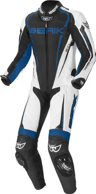 Image de Combinaison cuir moto 1 pièce Berik Race-X, noir/blanc/bleu, 54