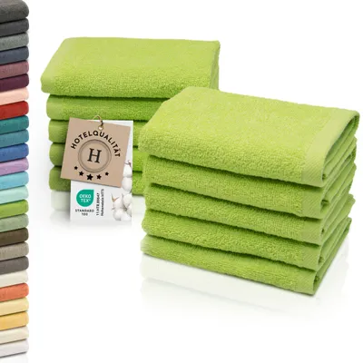 Produktbild von 10er Set Seiftücher, Baumwolle, 30x30 cm, 420g/qm, grün (apfelgrün)