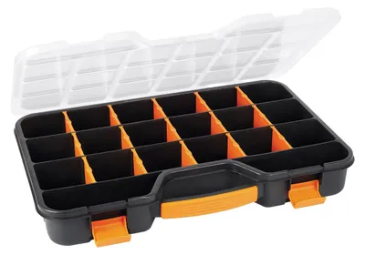 Produktbild von Perel Sortimentskasten, Kunststoff Aufbewahrungsbox, max. 20 Fächer mit 16 herausnehmbaren
