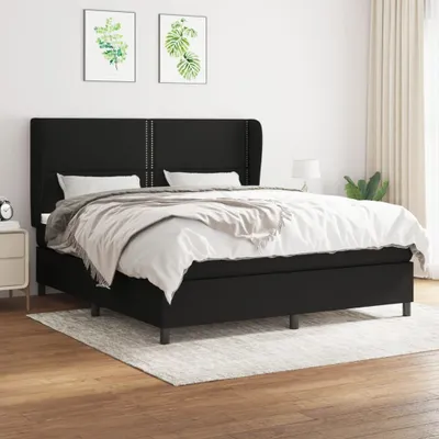 Produktbild von CLORIS Bettgestell Boxspringbett mit Matratze Schwarz 180x200 cm Stoff, 87,09 kg