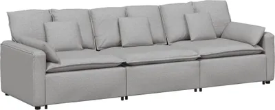 Zdjęcie produktu dla Sofa modułowa z poduszkami, szara obłok