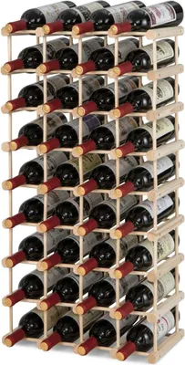 Immagine prodotto di Portabottiglie in legno, portabottiglie, portabottiglie per 36 bottiglie, portabottiglie, portabottiglie vino, naturale
