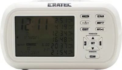 Image de ERATEC AZ6500 Horloge de prière automatique - Heures de prières mondiales & appel en azan Argent