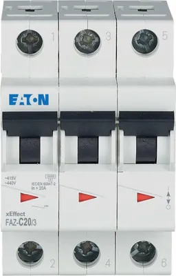 Immagine prodotto di Eaton FAZ-C20/3 Interruttore automatico di tipo C (278874)
