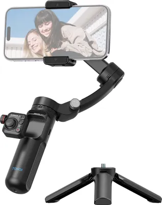 Zdjęcie produktu dla TOKQI M02 Ręczny 3-osiowy stabilizator gimbal do telefonu vlog gimbal antywstrząsowy z odłączanym pilotem, mini statyw, maks. udźwig 280 g, zamiennik do iPhone 16/15/14/13/12, telefonów z systemem Android