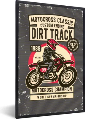 Produktbild von MuchoWow® MuchoWow® Gerahmtes Poster Motorrad - Retro - Zitat 20x30 cm - Poster mit zchwarzem Bilderrahmen - Drucken - Bilder Poster im Rahmen
