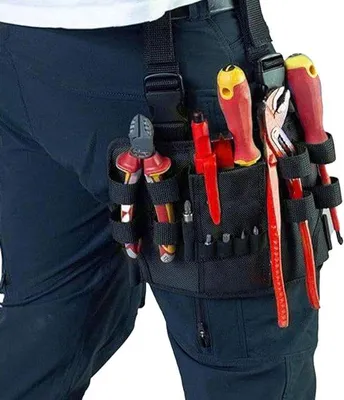 Produktbild von Ultiluxe Gereedschaftsgordel - Werkzeugtasche für Beine und Hüfte - Schwarz - Handwerkzeugtasche mit Gürtelclip