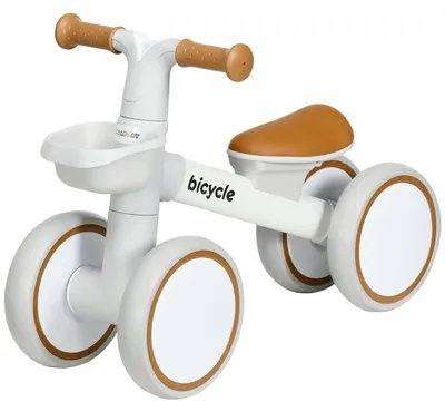Immagine prodotto di Bicicletta senza pedali per bambini, età 1-3 anni - sella regolabile | Colore: marrone/bianco | Dimensioni: 27x56x39 cm