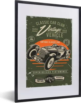Produktbild von MuchoWow® MuchoWow® Gerahmtes Poster Oldtimer - Auto - Oldtimer 30x40 cm - Poster mit zchwarzem Bilderrahmen - Wandposter Schlafzimmer
