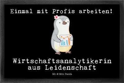 Produktbild von Mr. & Mrs. Panda Schmutzfangmatte Wirtschaftsanalytikerin Leidenschaft 50 x 75 cm - Schwarz - Geschenk, Gummimatte, fußmatte, Fussmatte, Fußabtreter, Gummi-Fußmatte